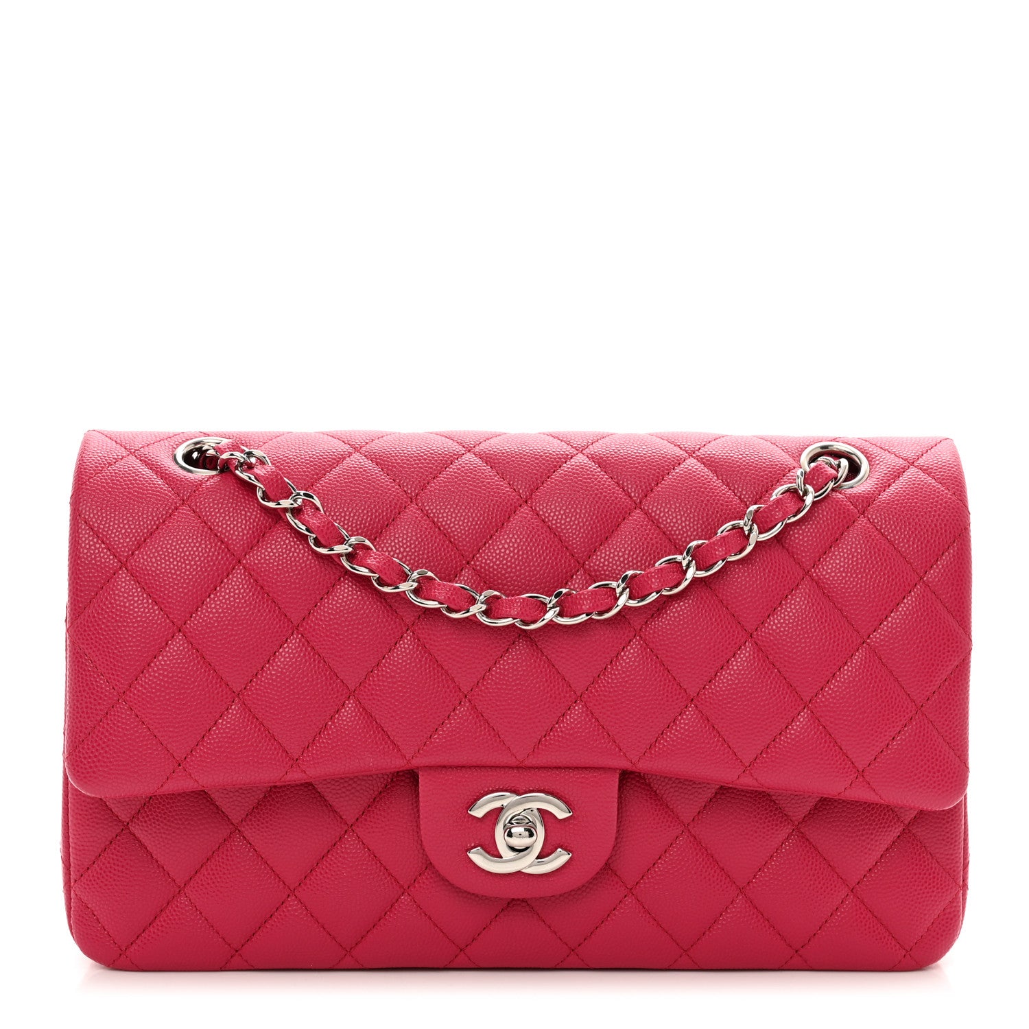 Chanel Caviar Quilted Medium Double Flap Dark Pink 1 of 10