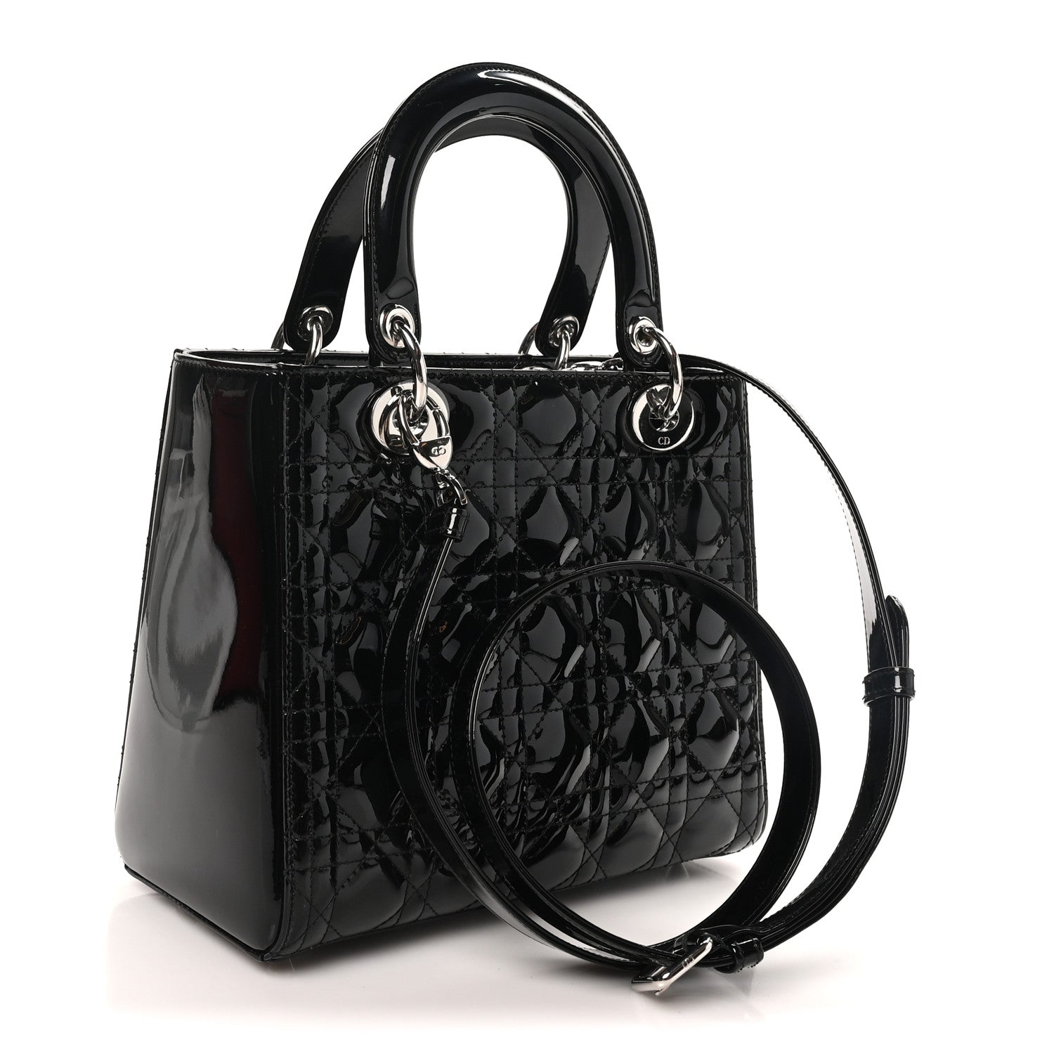 Christian Dior Patent Cannage Medium Lady Dior Black 3 of 10