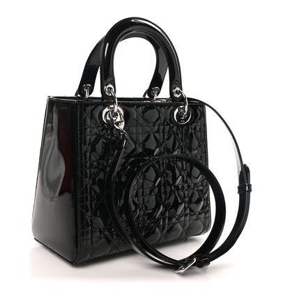 Christian Dior Patent Cannage Medium Lady Dior Black 3 of 10