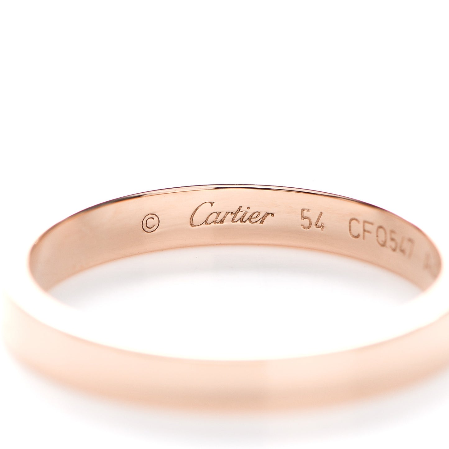 18K Pink Gold Diamond 3mm C De Cartier Wedding Band Ring 54 7