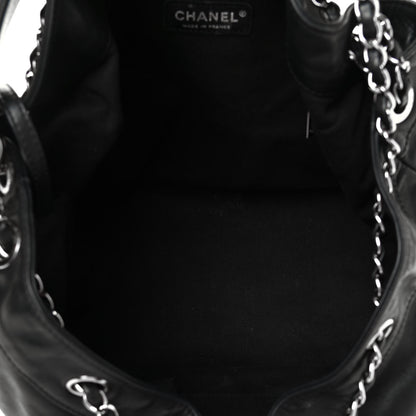 Chanel Calfskin Drawstring CC Bucket Bag Black 4 of 4