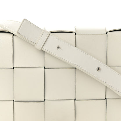 Bottega Veneta Lambskin Maxi Intrecciato Cassette Crossbody Bag White 9 of 13