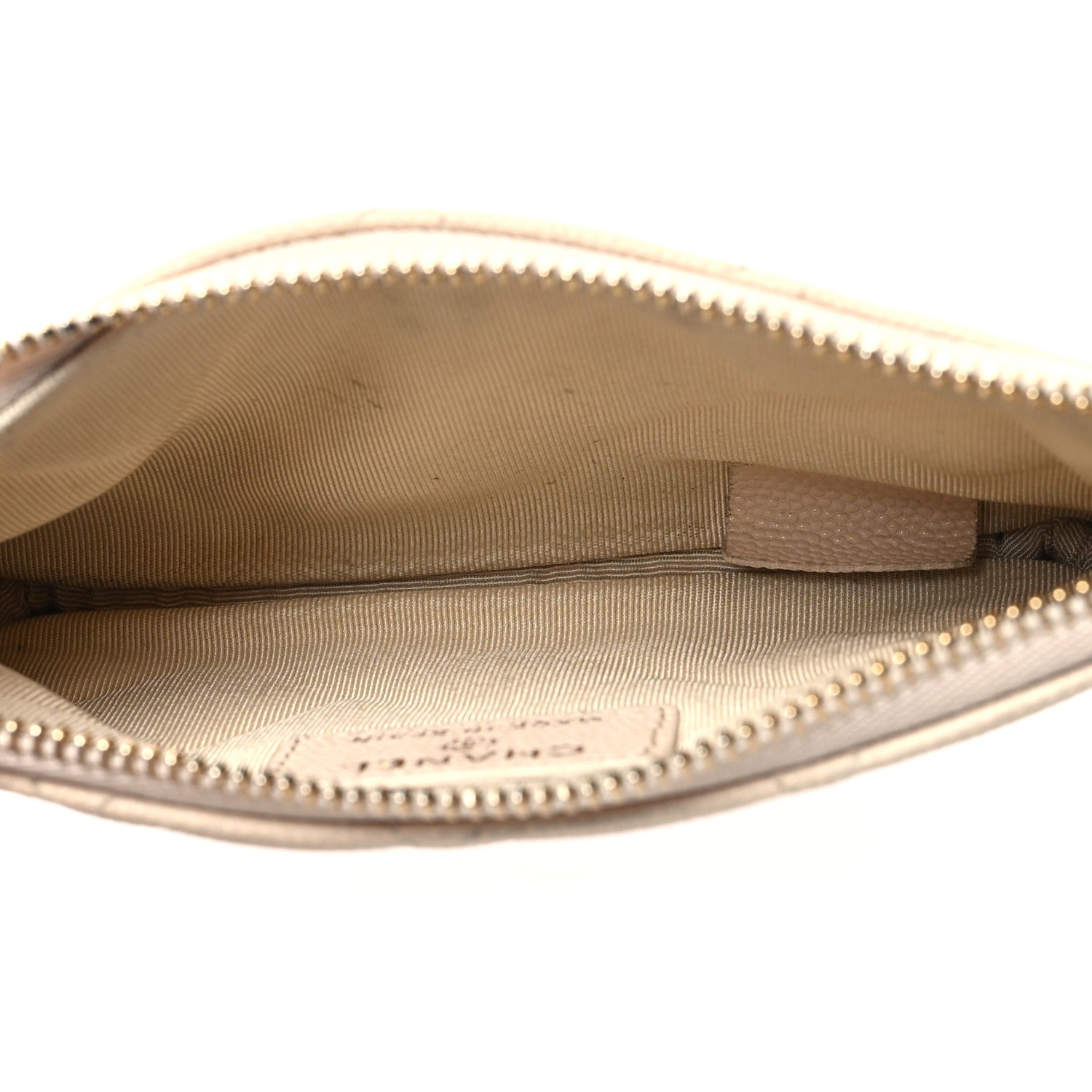 Chanel Caviar Quilted Small Cosmetic Case Light Beige 5 of 13