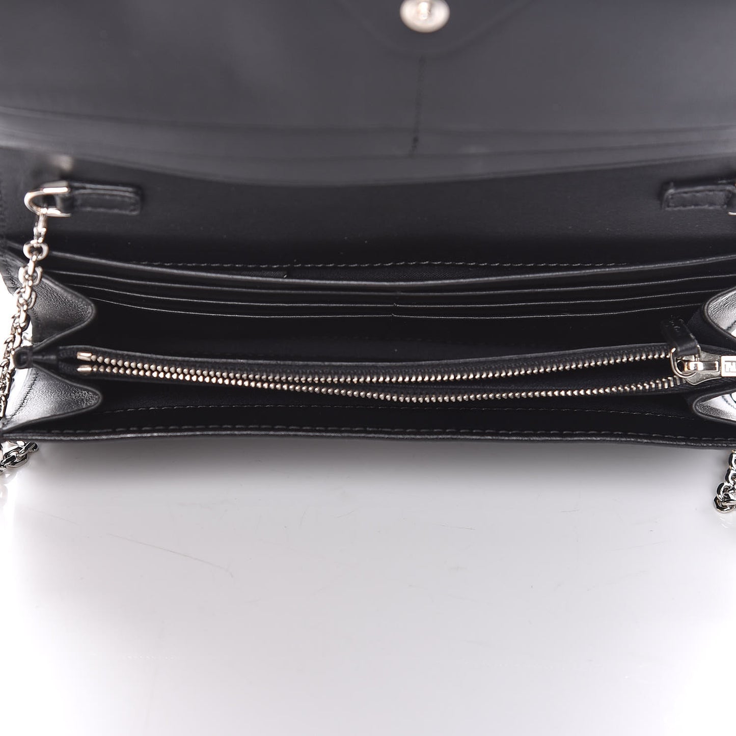 Vitello Liberty Studded Continental Wallet On Chain Black Multicolor