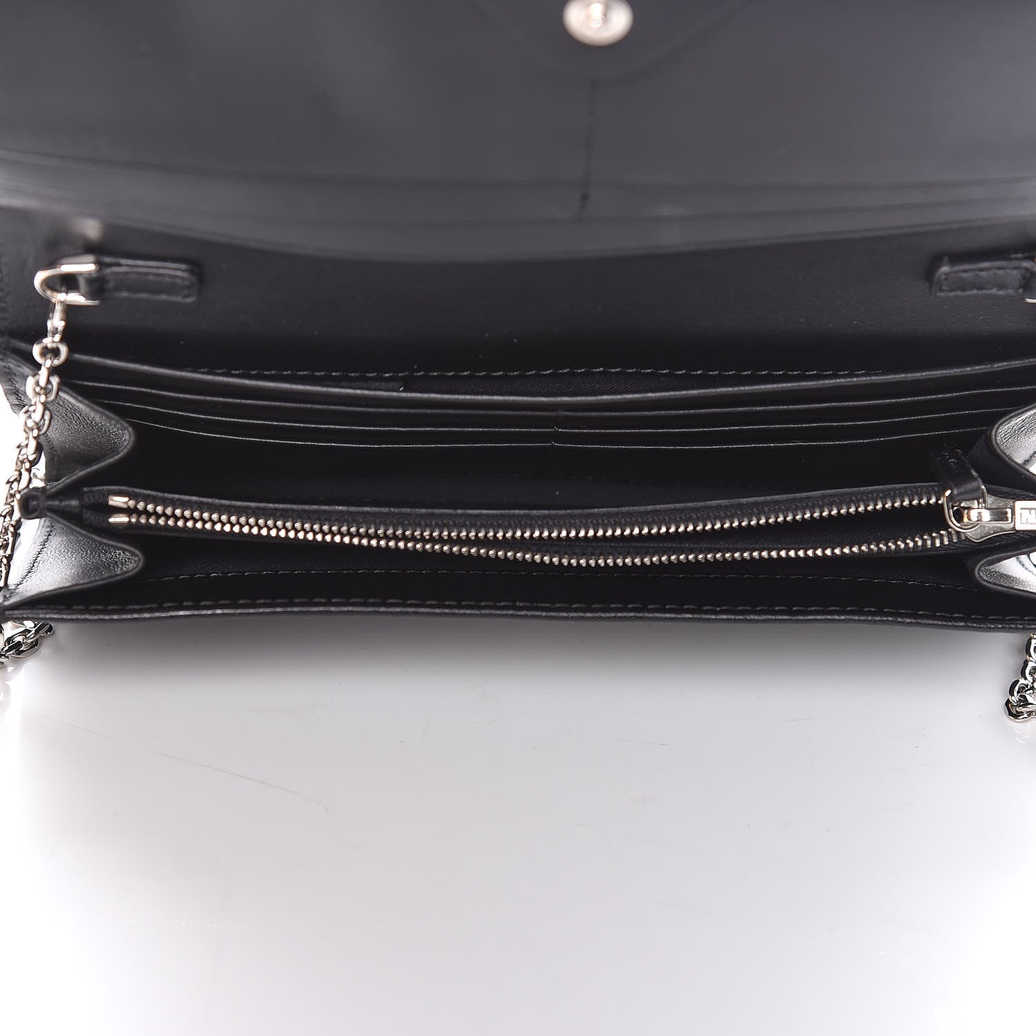 Fendi Vitello Liberty Studded Continental Wallet On Chain Black Multicolor 5 of 12