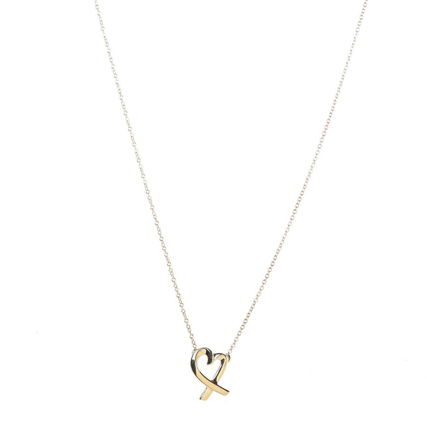 18K Yellow Gold Small Paloma Picasso Loving Heart Pendant Necklace