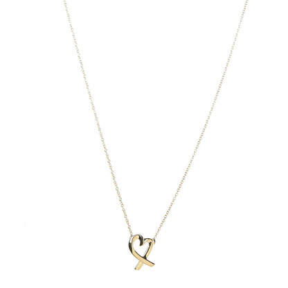Tiffany 18K Yellow Gold Small Paloma Picasso Loving Heart Pendant Necklace 1 of 7