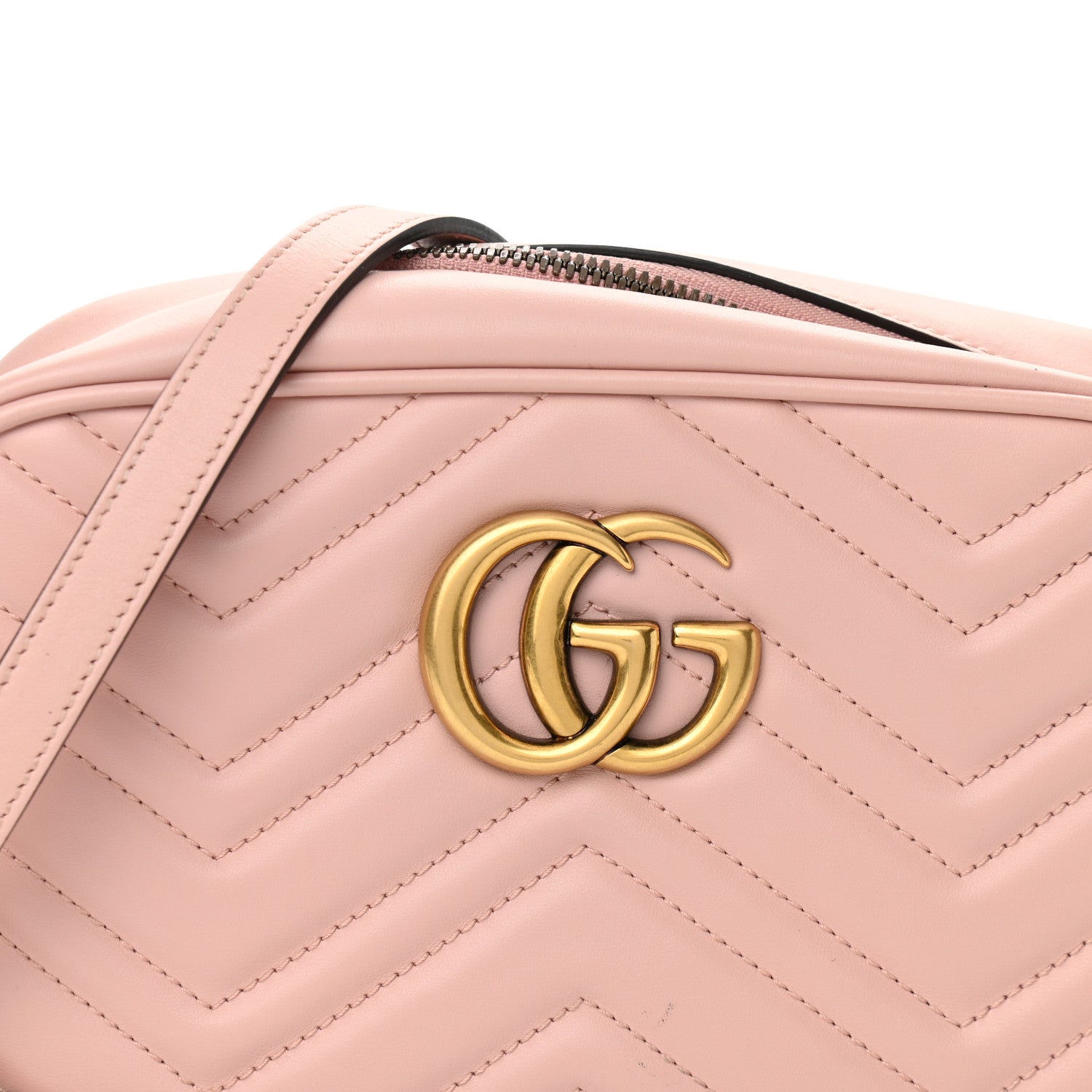 Gucci Calfskin Matelasse Small GG Marmont Chain Shoulder Bag Perfect Pink 8 of 11