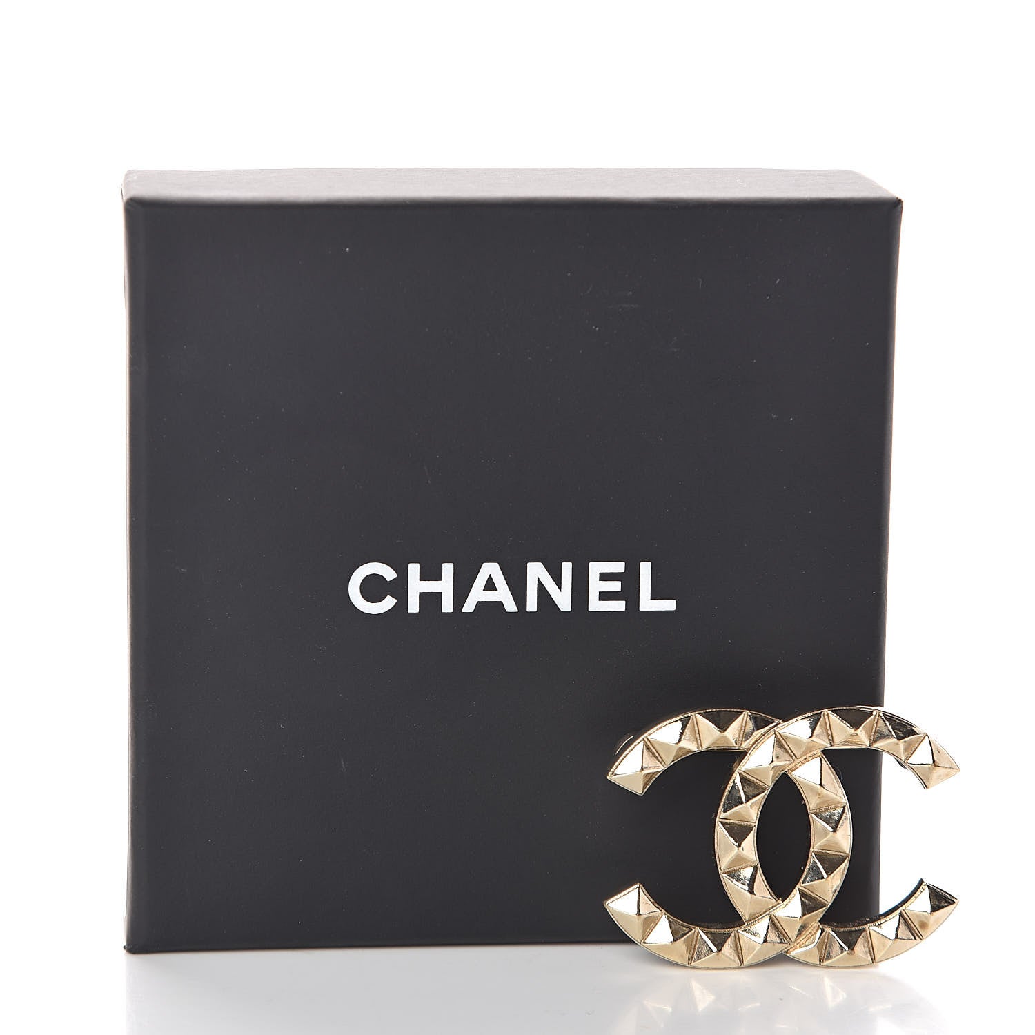 Chanel Studded CC Pin Brooch Gold 5 of 5