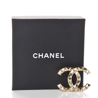 Chanel Studded CC Pin Brooch Gold 5 of 5