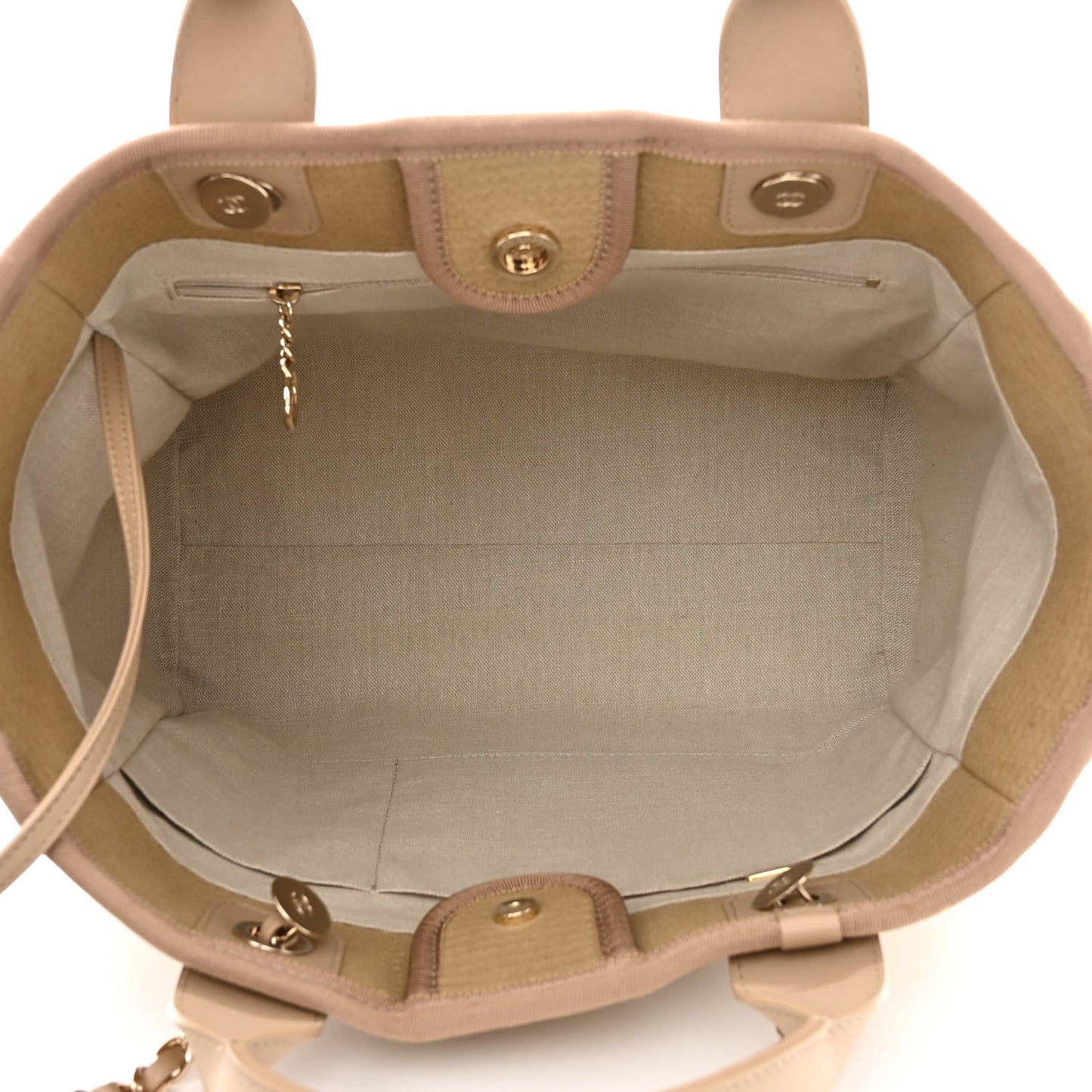 Mixed Fibers Small Deauville Tote Beige