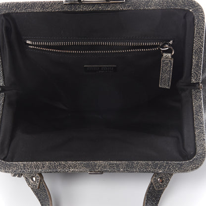 Miu Miu Calfskin Craquele Frame Shoulder Bag Black 4 of 8