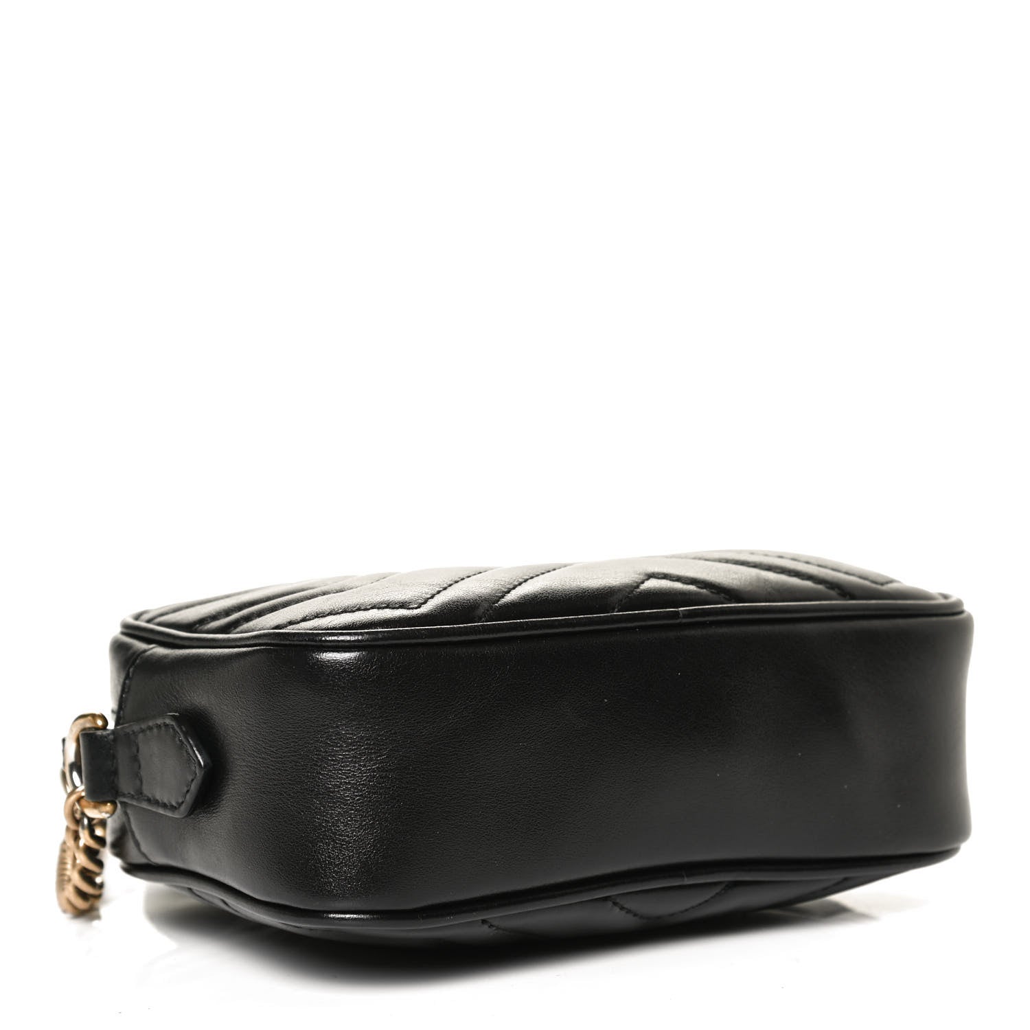 Gucci Calfskin Matelasse Mini GG Marmont Chain Shoulder Bag Black 4 of 11