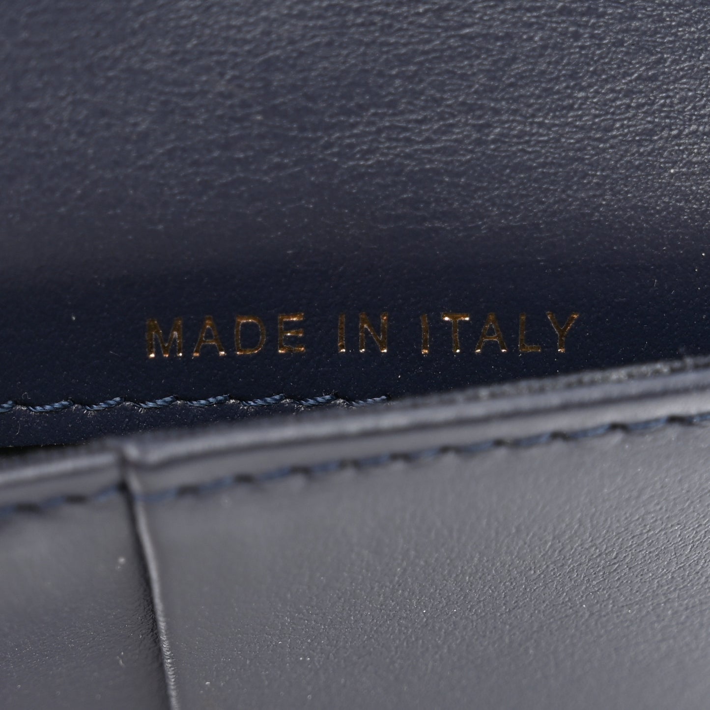 Caviar Quilted Bi-Fold Wallet Dark Blue