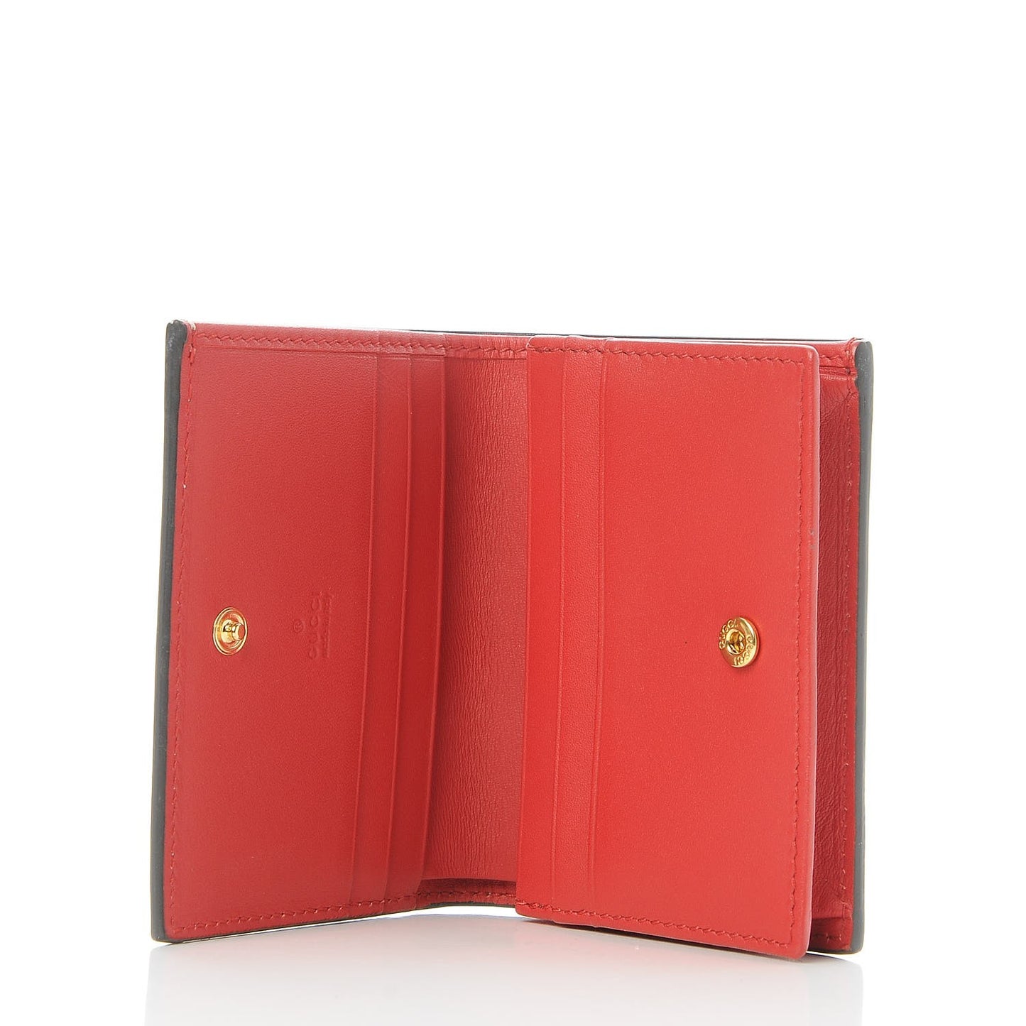 GG Supreme Monogram Blooms Card Case Beige Blue Navy Hibiscus Red