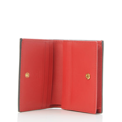 Gucci GG Supreme Monogram Blooms Card Case Beige Blue Navy Hibiscus Red 5 of 9