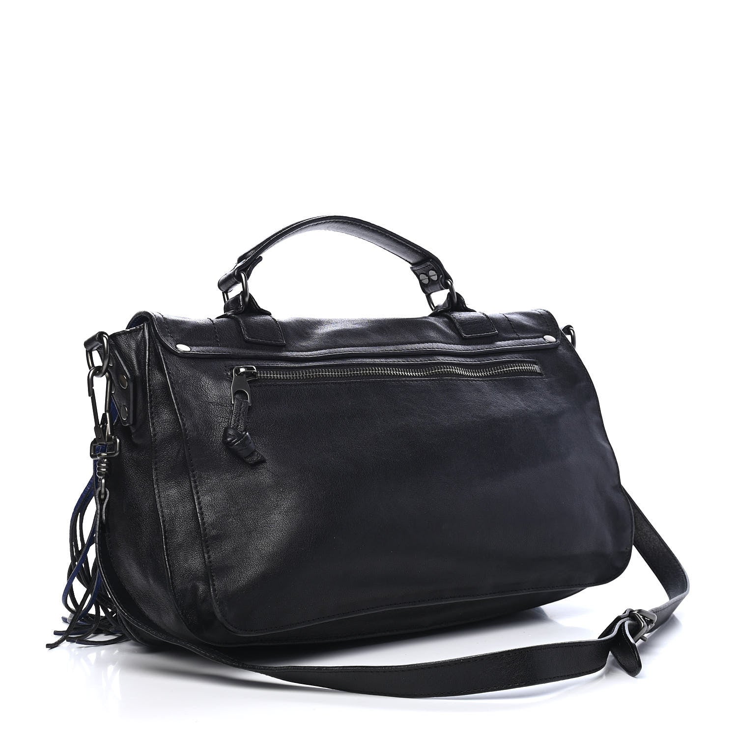 Proenza Schouler Lambskin Fringe Medium PS1 Satchel Black 3 of 12