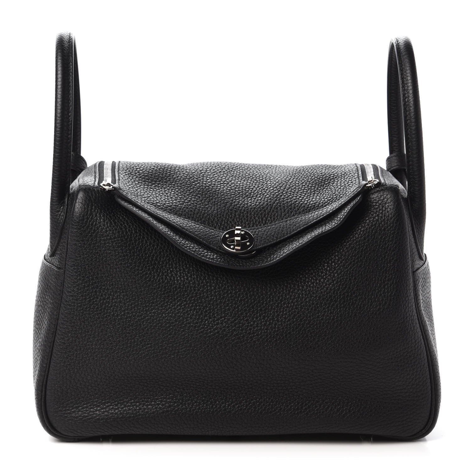Hermes Taurillon Clemence Lindy 30 Black 1 of 9