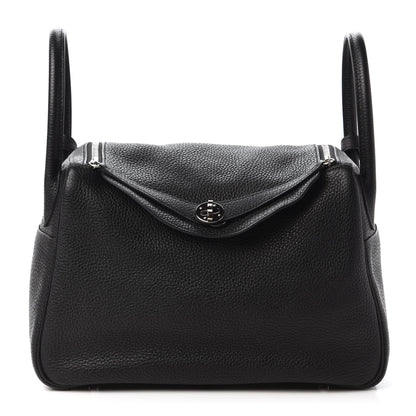 Hermes Taurillon Clemence Lindy 30 Black 1 of 9