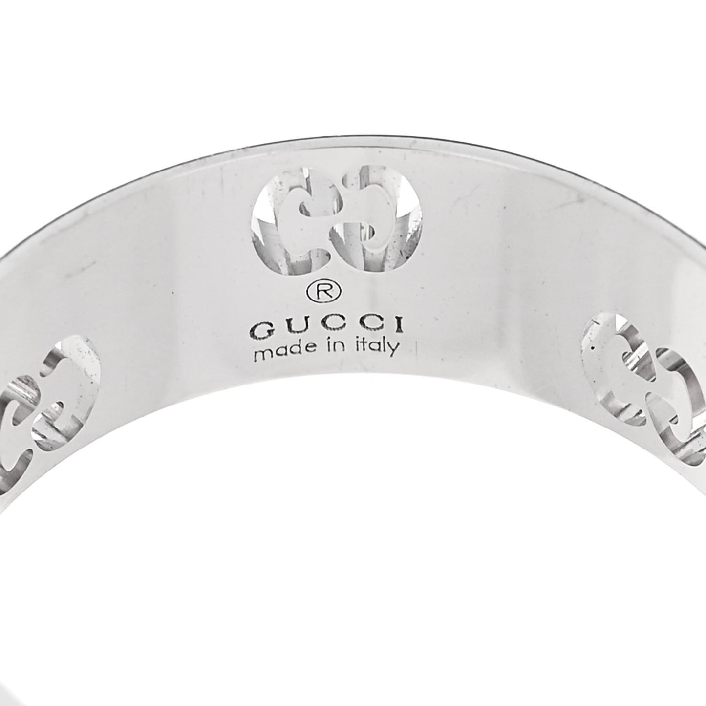 18K White Gold 6mm Icon Band Ring 49 4.75
