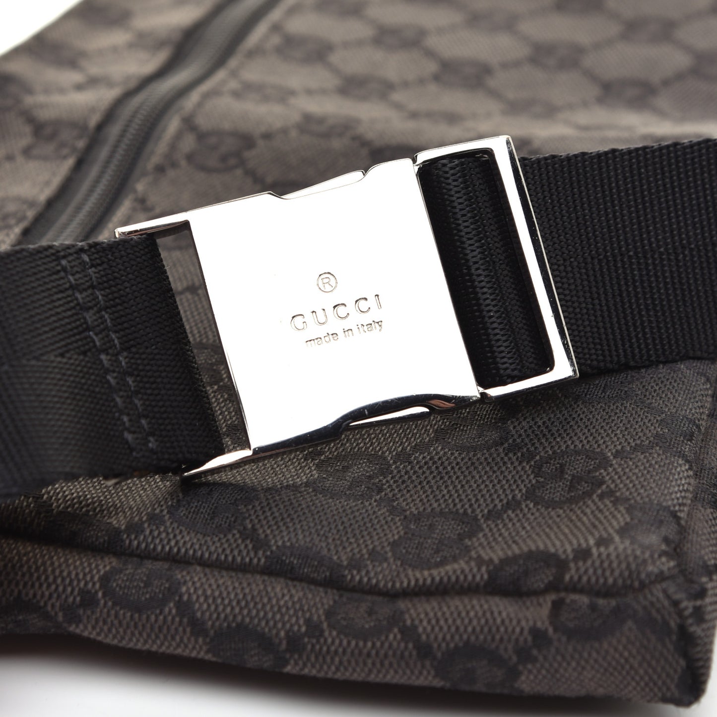 GG Monogram Double Pocket Belt Bag Black
