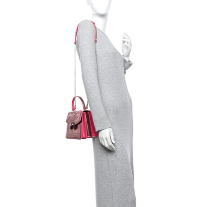 Bulgari Metallic Calfskin Serpenti Forever Top Handle Pink 2 of 10