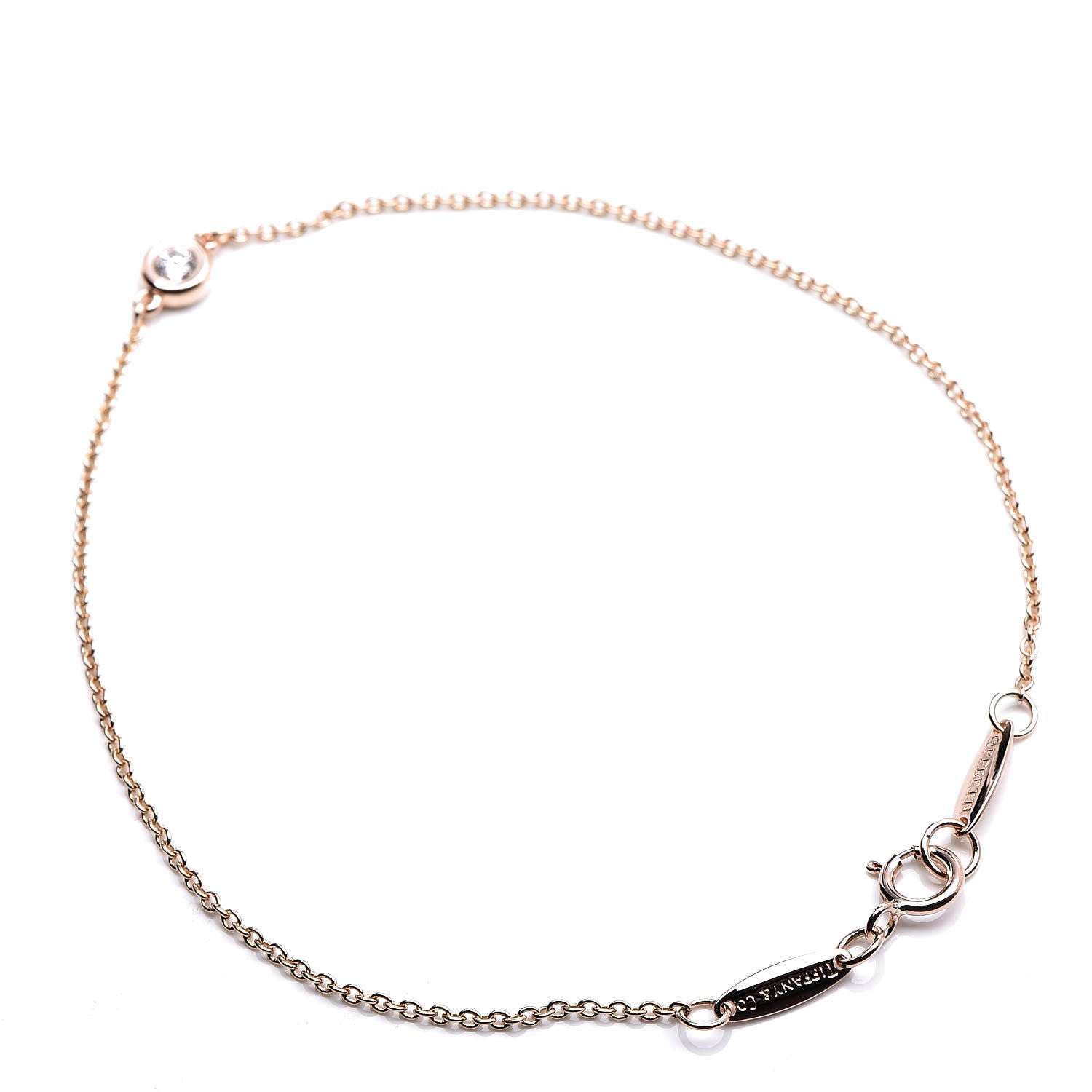 Tiffany 18K Rose Gold Diamond .08ct Elsa Peretti Diamonds by the Yard Bracelet 3 of 8
