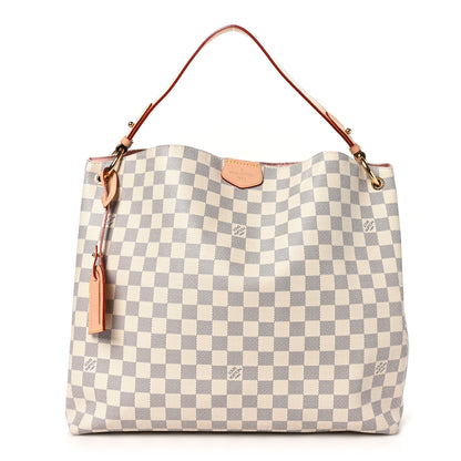 Louis Vuitton Damier Azur Graceful MM Rose Ballerine 1 of 10