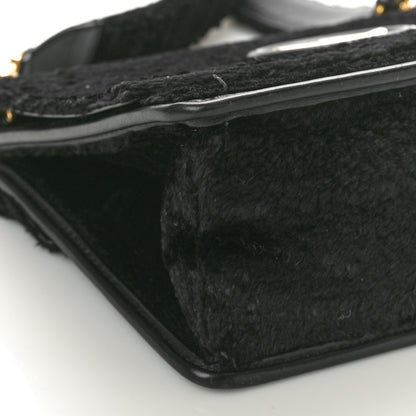 Fendi Velluto Astrakan Vitello Dolce F is Fendi Kan I Shoulder Bag Black 9 of 10