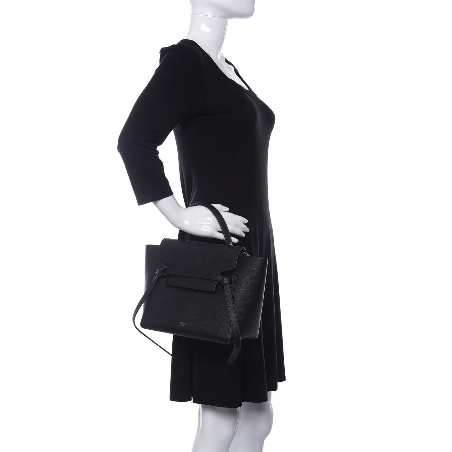 Grained Calfskin Micro Belt Bag Black