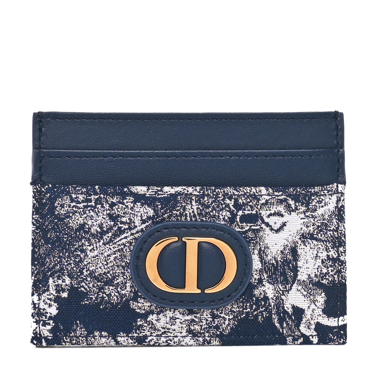 Christian Dior Toile de Jouy Reverse Jacquard 30 Montaigne Freesia Card Holder Blue 1 of 8
