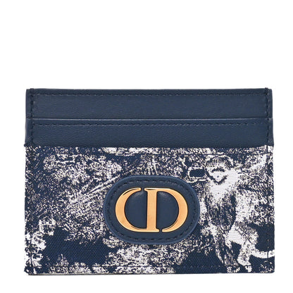 Christian Dior Toile de Jouy Reverse Jacquard 30 Montaigne Freesia Card Holder Blue 1 of 8