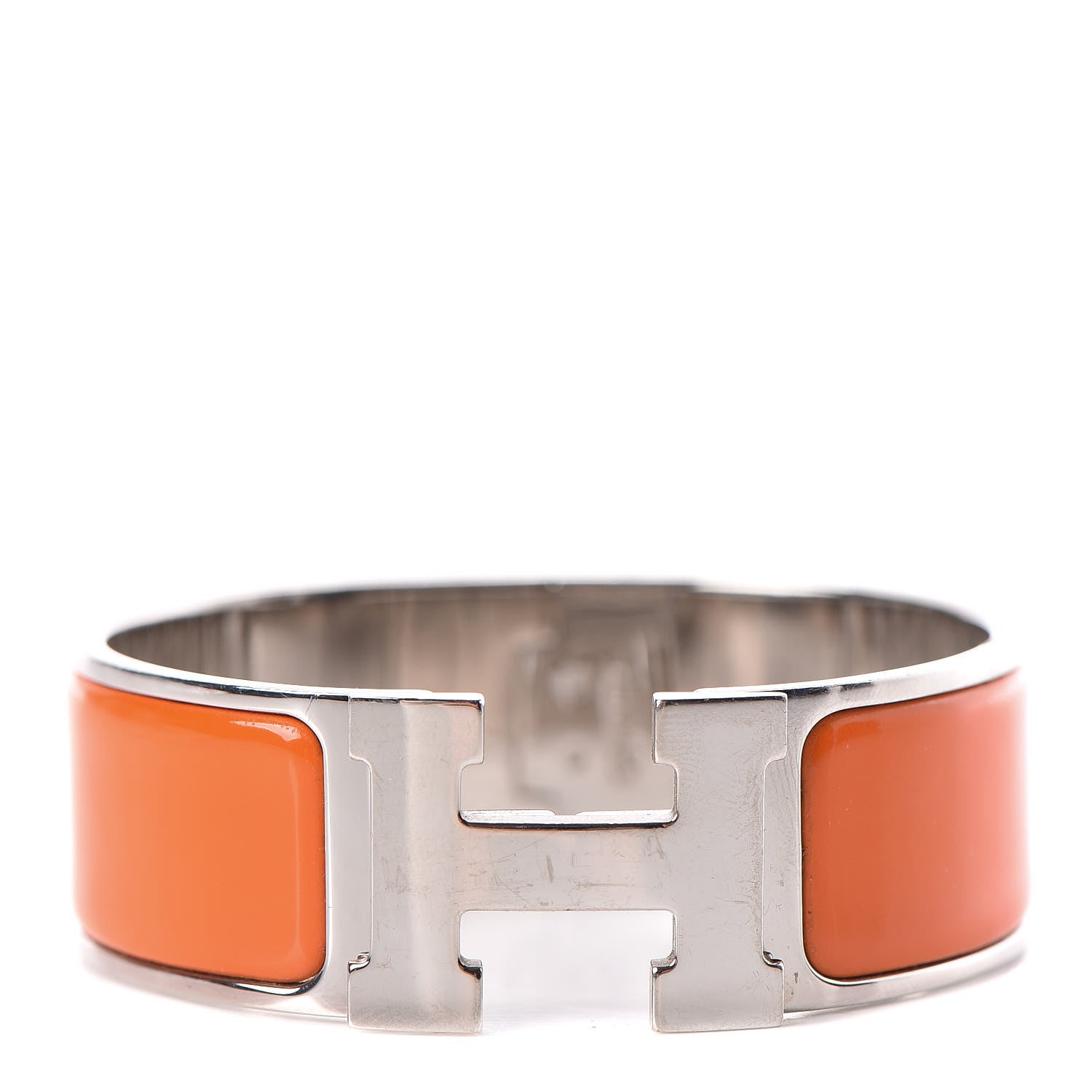 Hermes Enamel Wide Clic Clac H Bracelet PM Orange 1 of 4