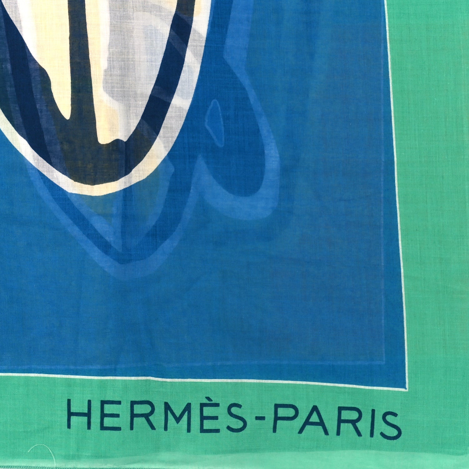 Hermes Cotton 3 Surfs Pareo Bleu Vert 2 of 3