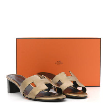 Hermes Metallic Madame Calfskin Oasis Sandals 38 Bronze 12 of 12