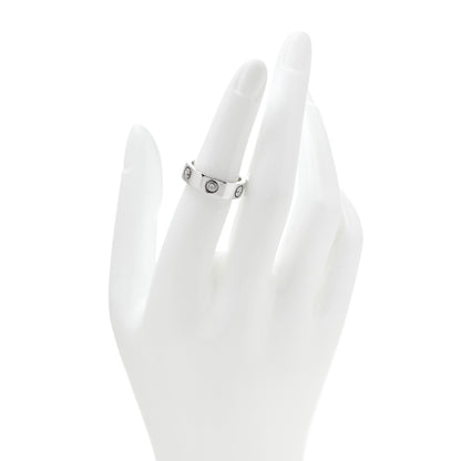 Cartier 18K White Gold 3 Diamond 5.5mm LOVE Ring 51 5.75 2 of 6