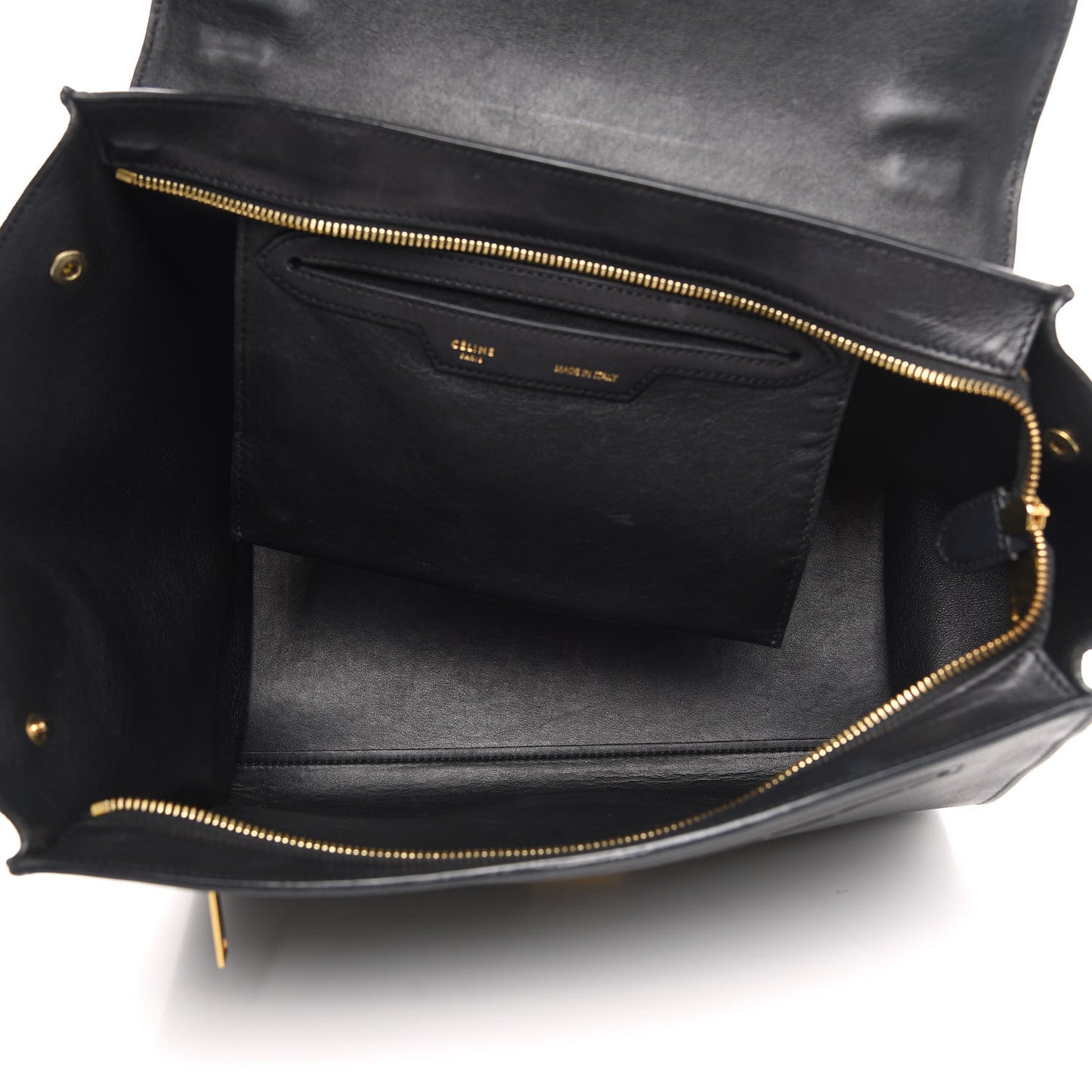 Crocodile Embossed Calfskin Suede Medium Trapeze Black