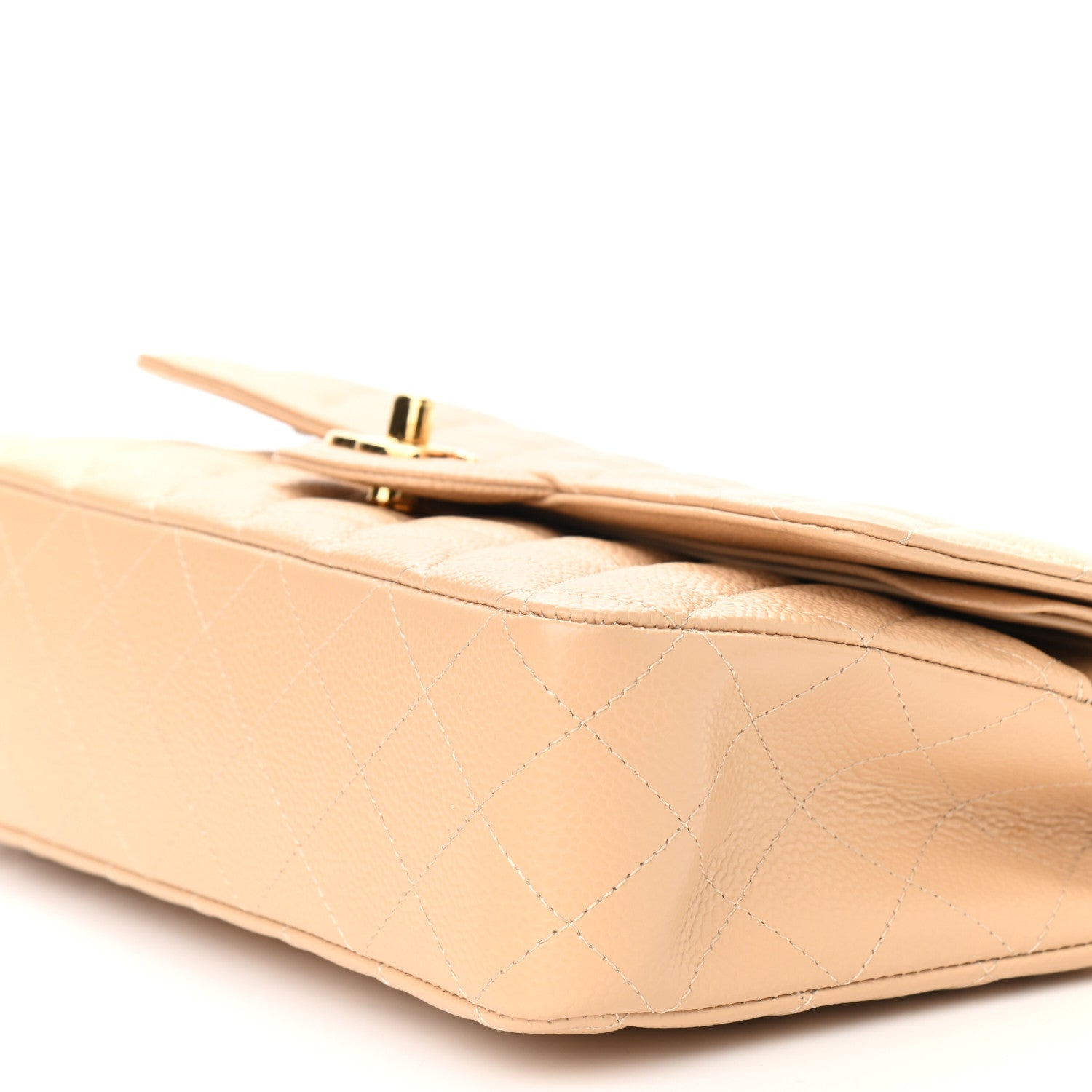 Chanel Caviar Quilted Medium Double Flap Light Beige 9 of 9