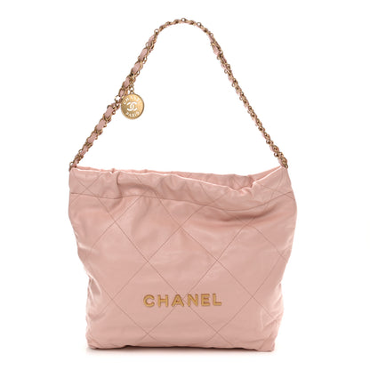 Chanel Shiny Calfskin Quilted Small Chanel 22 Light Pink 1 of 11