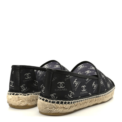 Chanel Mesh Grosgrain CC Espadrilles 38 Black White 5 of 11
