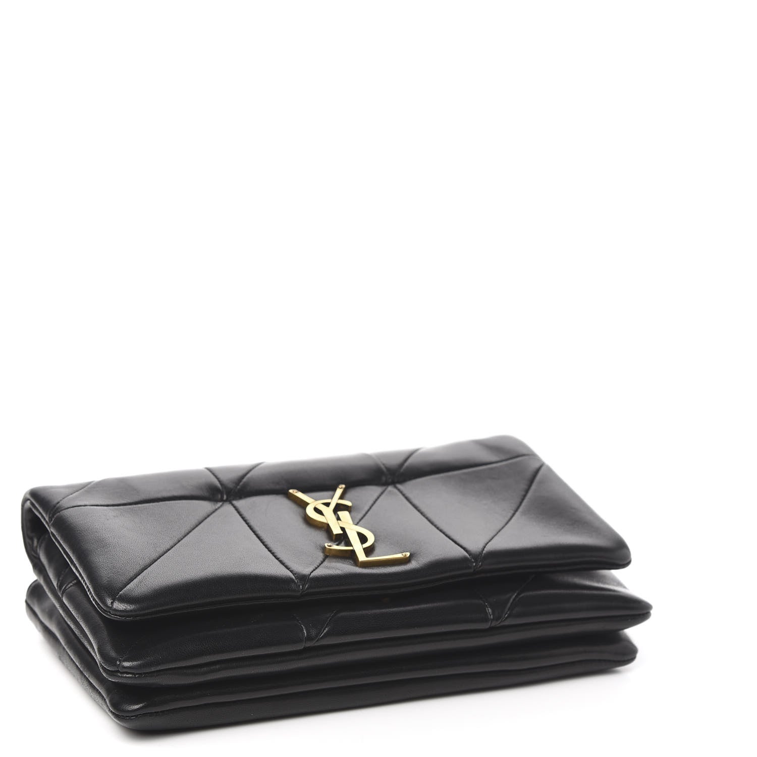 Saint Laurent Lambskin Patchwork Monogram Jamie Chain Wallet Black 4 of 11