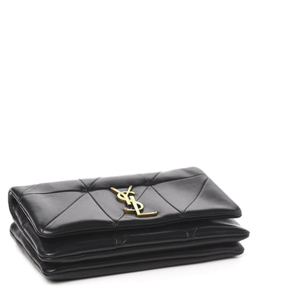 Saint Laurent Lambskin Patchwork Monogram Jamie Chain Wallet Black 4 of 11