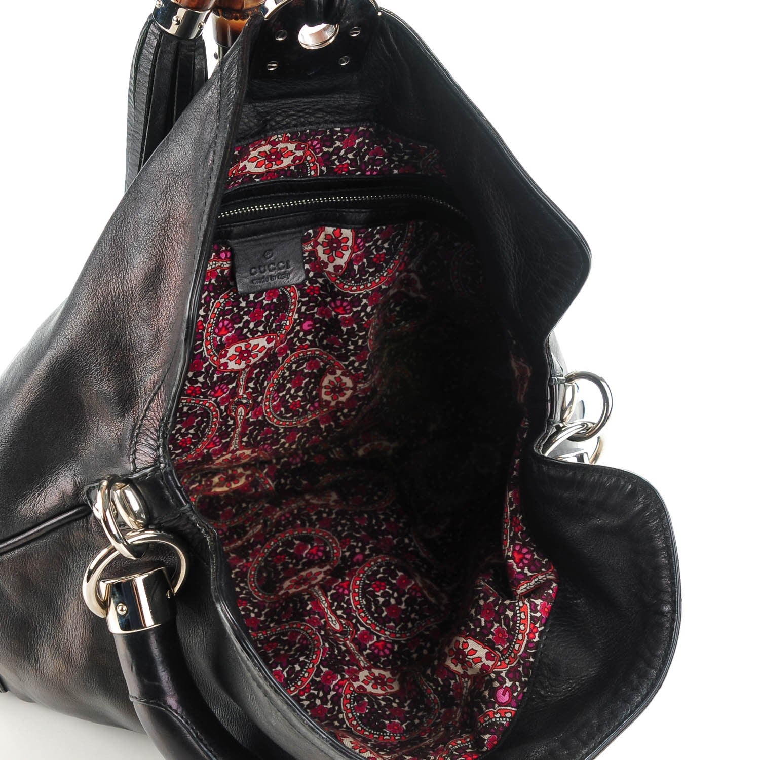 Gucci Calfskin Medium Indy Top Handle Hobo Black 5 of 7