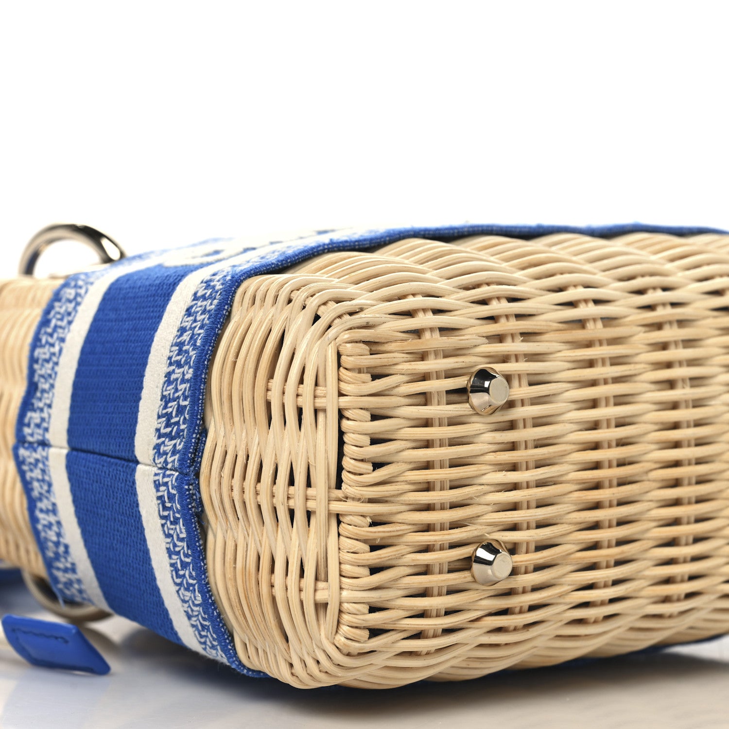 Christian Dior Wicker Oblique Mini Lady Dior Bag Florescent Blue 8 of 9