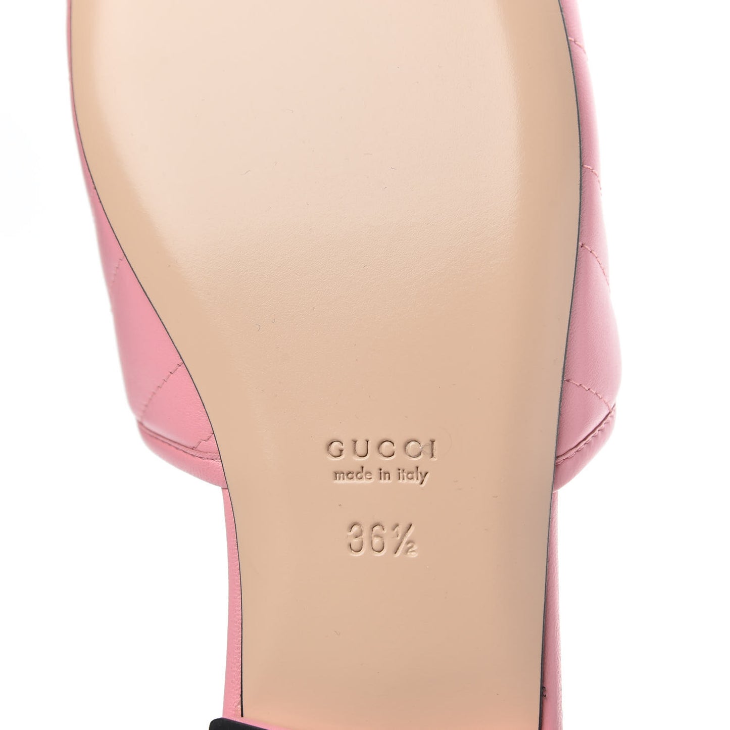 Nappa Matelasse GG Marmont Flat Slide Sandals 36.5 Wild Rose