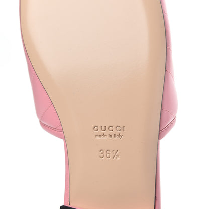 Gucci Nappa Matelasse GG Marmont Flat Slide Sandals 36.5 Wild Rose 7 of 9