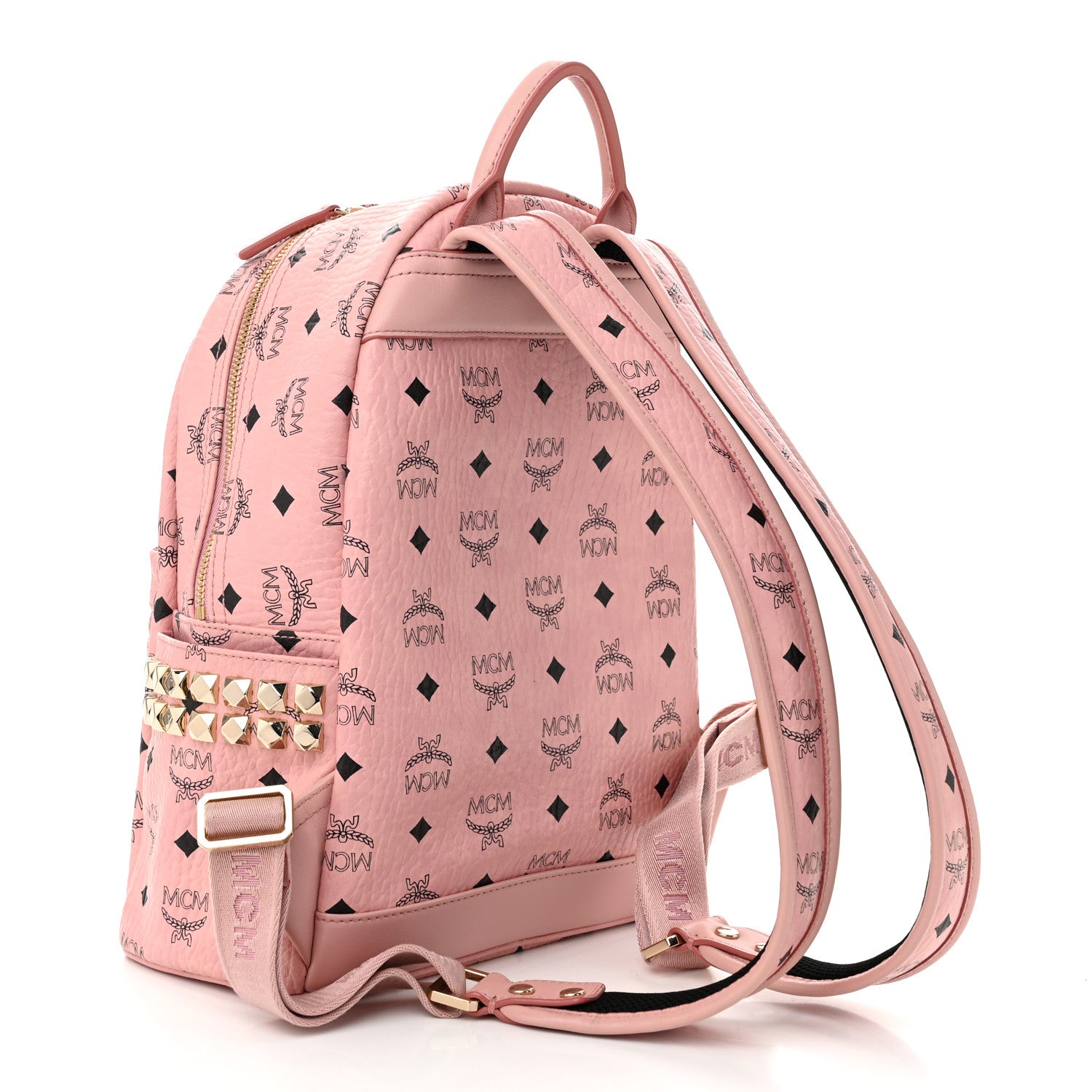 MCM Visetos Small Side Stud Stark Backpack Soft Pink 3 of 10