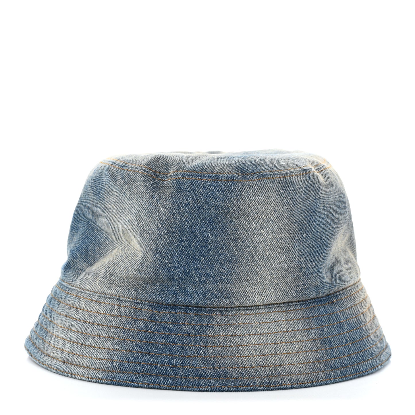 Used Denim Metal Triangle Logo Womens Bucket Hat M Light Blue