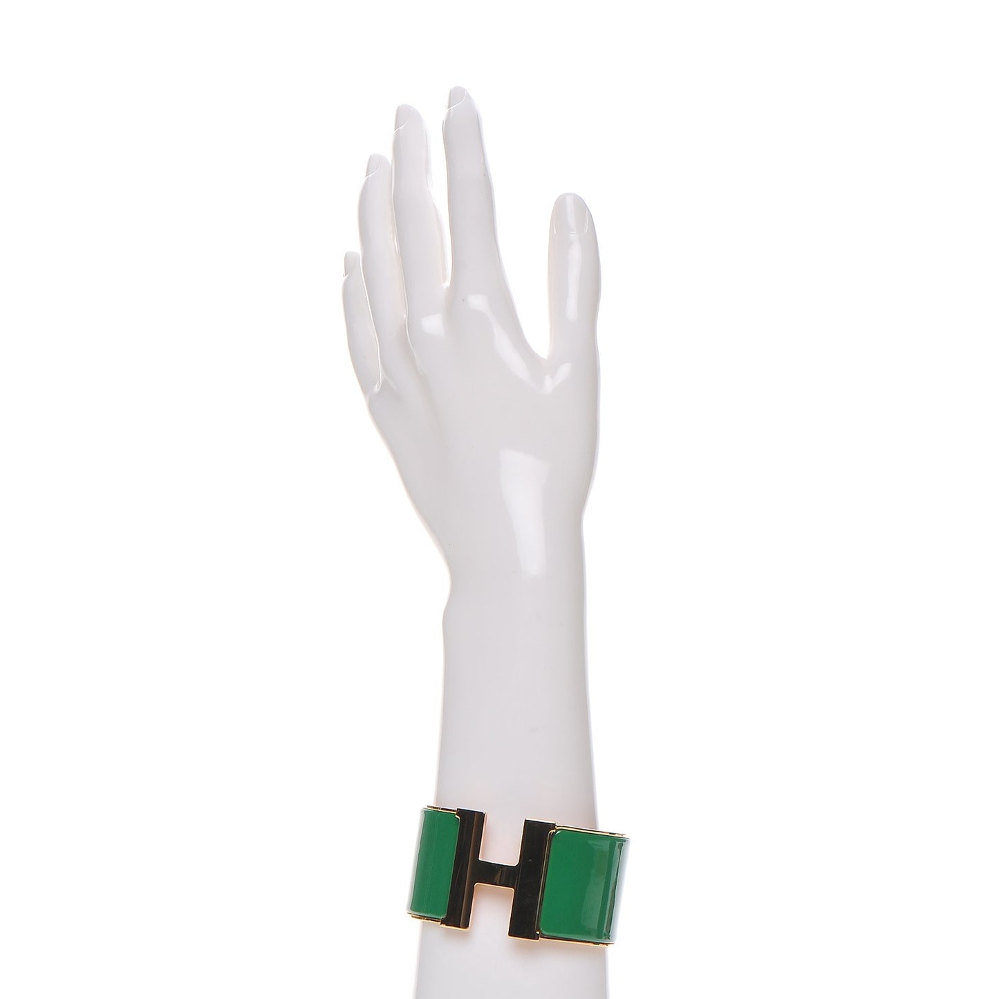Enamel Extra Wide Clic H Bracelet GM Vert Sapin