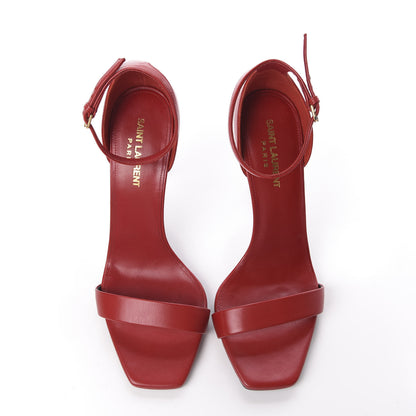 Saint Laurent Calfskin Amber 105 Ankle Strap Sandals 39.5 Red 5 of 10